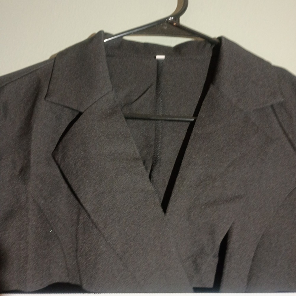 Unbranded Coat Dress Women Size L Charcoal Grey Double Breasted Pleated Skirt